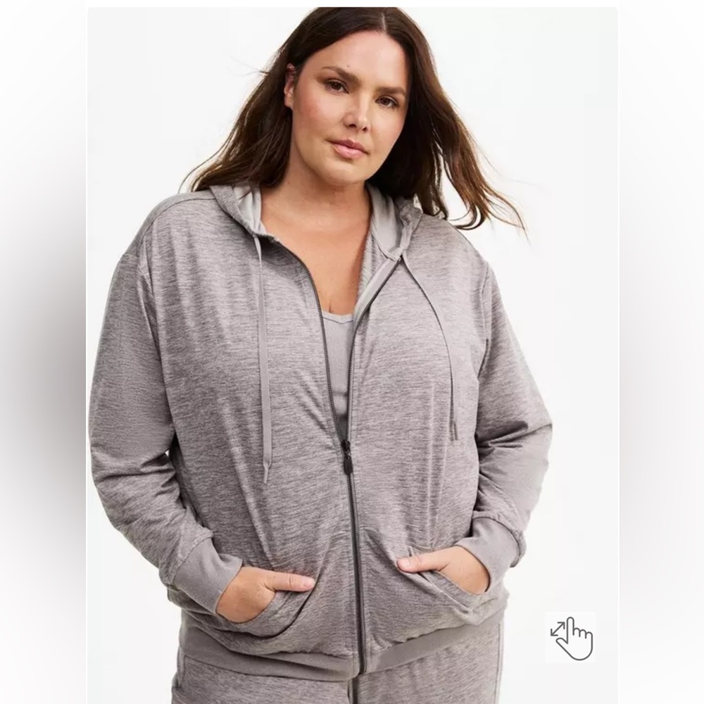 Torrid TRU Super Soft Performance Jersey Full Zip Active Hoodie